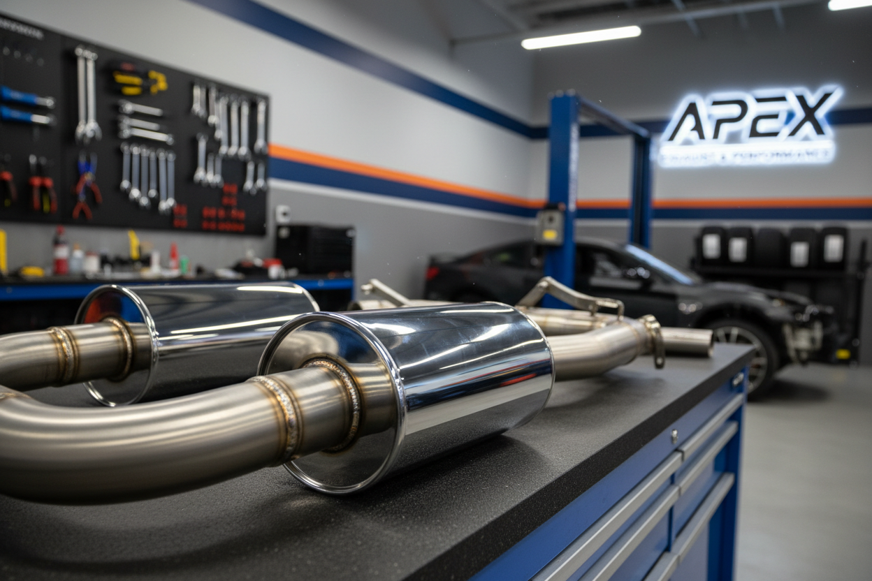 Imagen realista de mufflers profesionales